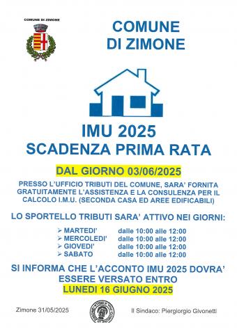 Immagine notizia I.M.U Anno 2025 PRIMA RATA